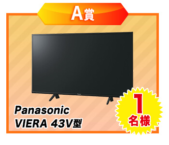 A賞：Panasonic VIERA 43V型・・・1名様